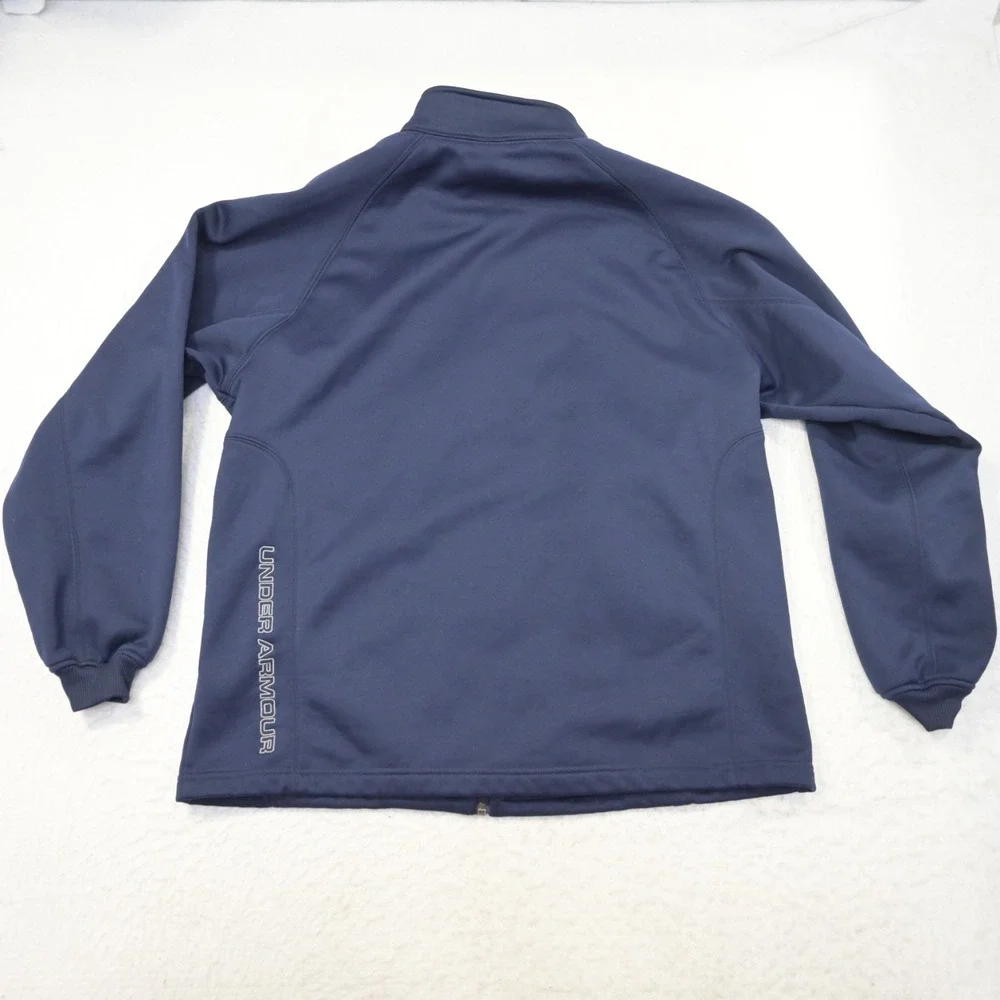 Under Armour Fleece Full Zip Jacket Blue Long Sleeve W/ Pockets Mens Size‎ Small